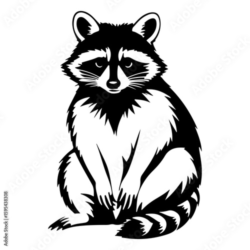 Cute Raccoon Animal with Masked Face Vector Illustration