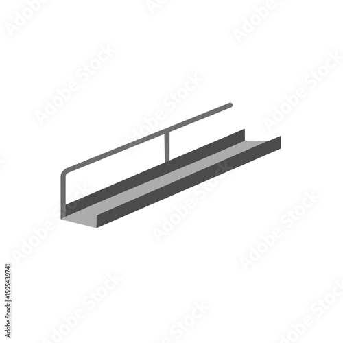 Vector illustration of wheelchair ramp perspective on white background, accessibility design