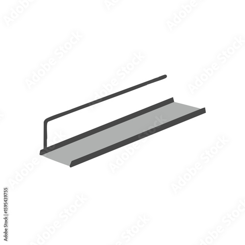 Vector illustration of wheelchair ramp perspective on white background, accessibility design