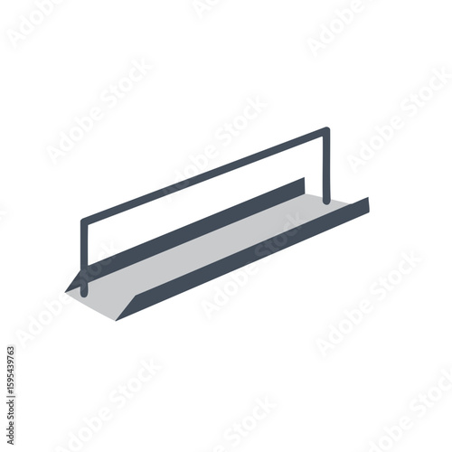 Vector illustration of wheelchair ramp perspective on white background, accessibility design