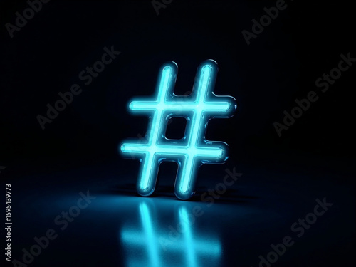 Futuristic and modern hashtag symbol generated by AI