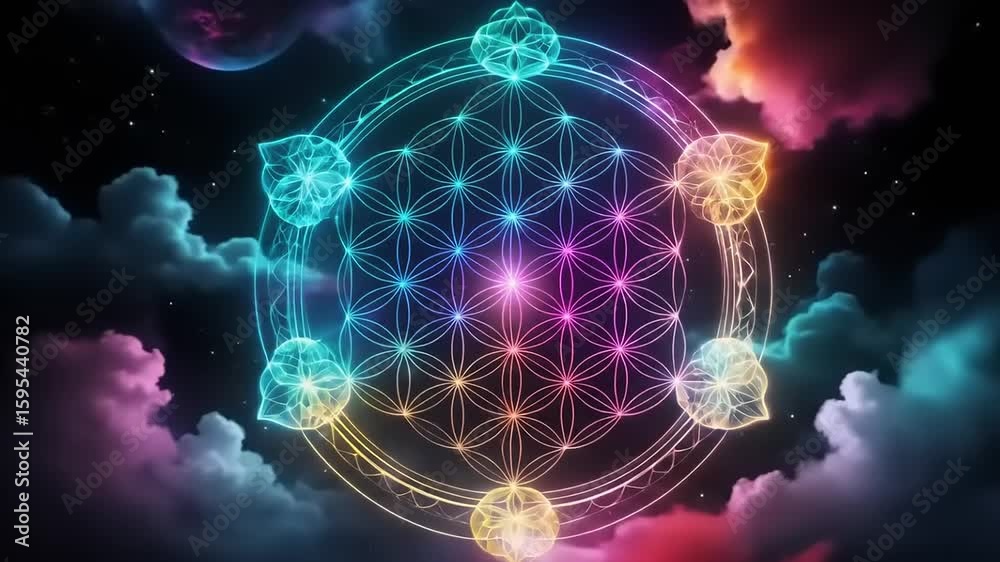 Cosmic Flower of Life Mandala.