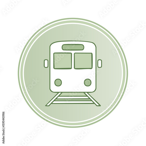 Train Illustration in Circle Icon for Public Transportation Symbol