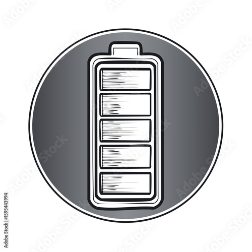 Full Battery Icon Energetic Power Source Mobile Devices Illustration