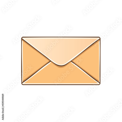 Cartoon illustration of a closed orange envelope for sending mail