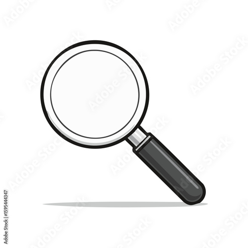Magnifying glass icon, symbol of searching, examination and investigation, cartoon style illustration