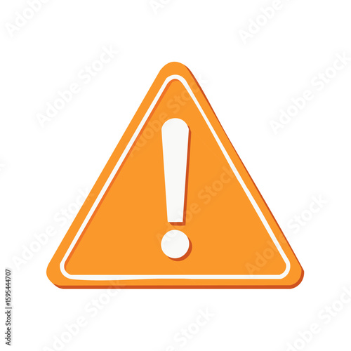 Orange Triangular Warning Sign with Exclamation Mark Visual Communication for Safety and Risk Alert