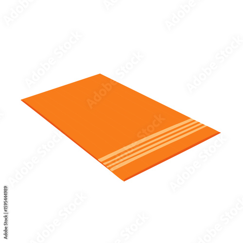 Rectangular Orange Towel: Soft Texture, Striped Design, Bath Accessory, Clean, and Cozy Comfort