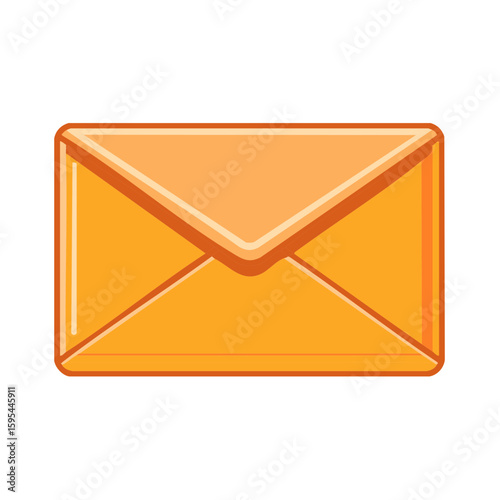 Isolated Orange Envelope Illustration, Communication, Mail, Letter, Message, Correspondence