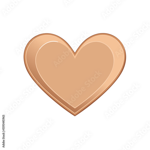 Aesthetic Brown Heart Shape Vector Illustration for Romance Love Concepts