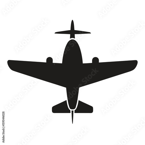Silhouette of a pilot s airplane in flight isolated on white background