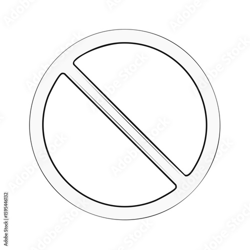 Vectorized forbidden restriction circle icon sign symbol for interface and UI design