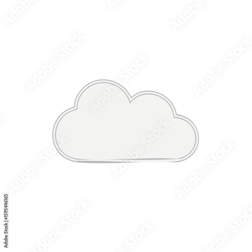 Simple cloud outline icon, gray border, vector illustration for weather apps, data storage concepts, design elements