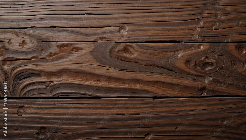 Naklejka premium Background of burnt walnut plank, smooth dark texture with soft shine and burnt accents, crisp lighting, suitable for packaging mockups or food styling.