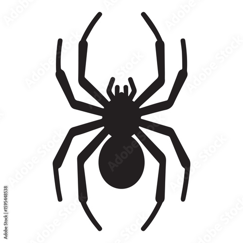 Spider Silhouette Icon Representing Human Fear or Phobia Concept