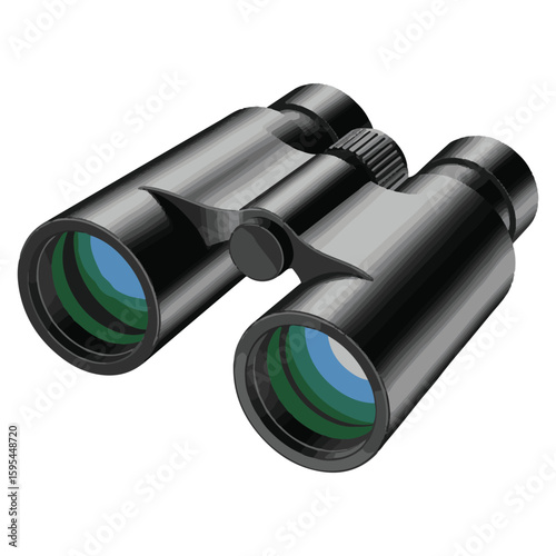 Realistic Travel Binoculars Vector Illustration
