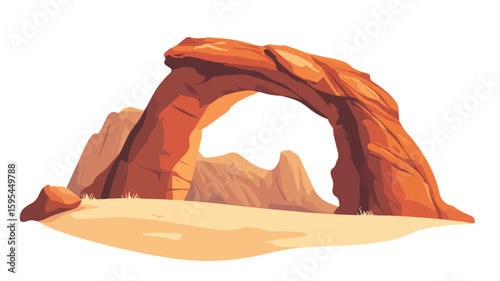 Majestic Natural Rock Formation in Arid Desert Landscape