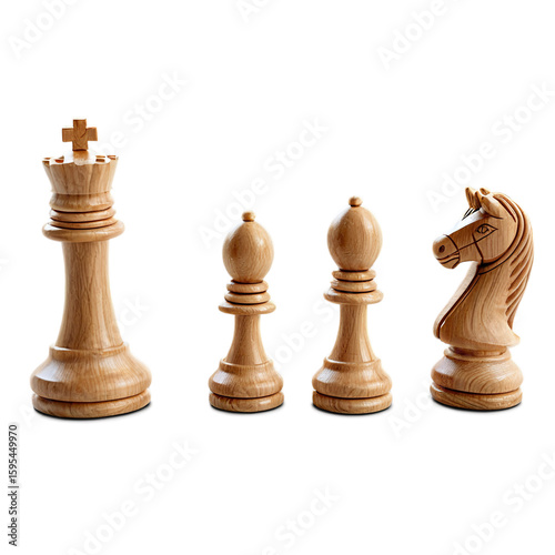 Wallpaper Mural wooden chess figures isolated on transparent background Torontodigital.ca