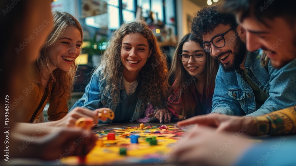 Fototapeta premium Group of friends playing a board .