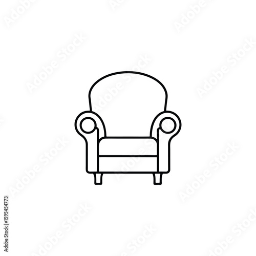 Simple outline armchair vector icon