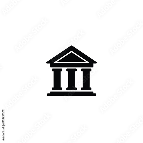 Courthouse Icon Law and Order Vector Illustration - Simple and Classic Design