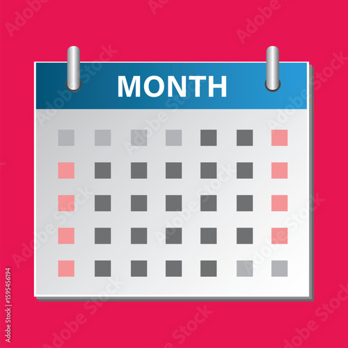 Monthly calendar icon showing week and day on pink background.