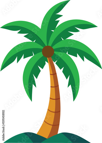 Cartoon palm tree isolated on white background