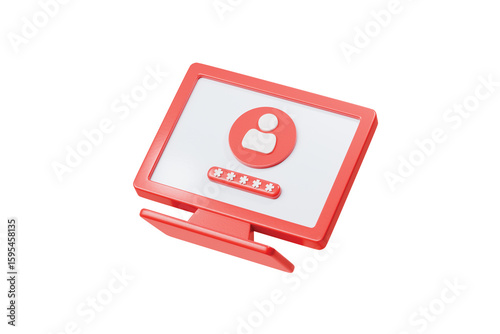 Free Download 3d Computer with a password login screen icon. Minimal security system. user authentication. identity verification. Laptop computer device display with a password login screen isolated. 3d render. - GFXLoad