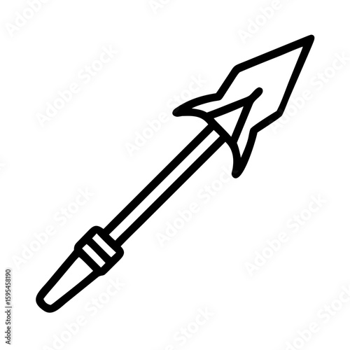 Traditional javelin spear outline for historical weaponry design and educational purposes