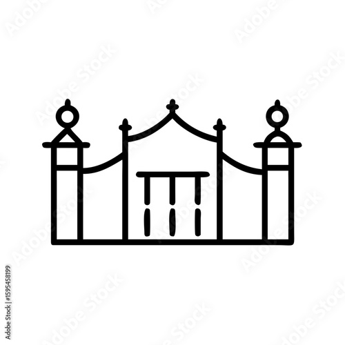 Elegant mansion entrance with ornate gate design for architectural inspiration