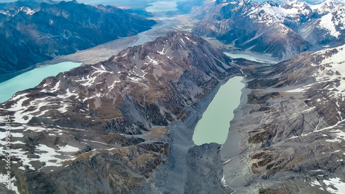 Obraz na płótnie Tasman Lake and Hooker Lake