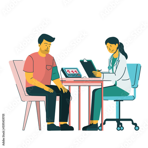 ECG (Electrocardiogram) Report of a patient, typically illustrated with a heart rate graph or waveform displayed on a monitor or paper sheet.