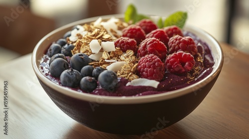 Wallpaper Mural Colorful a?ai bowl topped with berries, granola, and coconut. Torontodigital.ca