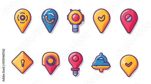 Collection of Colorful Cartoon Location Pin Icons and Symbols Free Download Collection of Colorful Cartoon Location Pin Icons and Symbols - GFXLoad