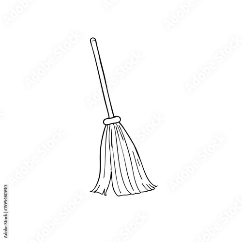 Simple line sketch of a broom  