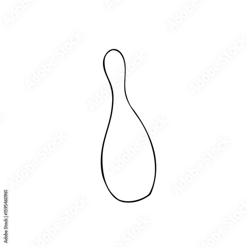 Simple line sketch of a bowling pin  