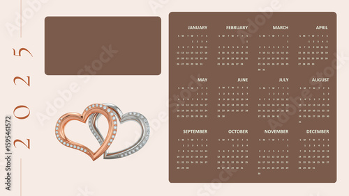Professional 2025 calendar design. Clean monthly layout, Monday week start. Suitable for desk/wall, print or digital use.


