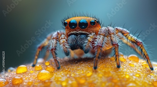 Vibrant Jumping Spider Macro Photography