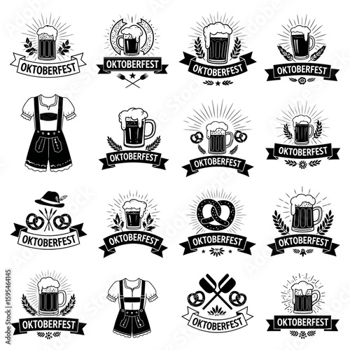 Oktoberfest Silhouette Vector Set