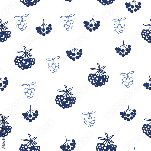 Abstract rustic vector seamless pattern with berries