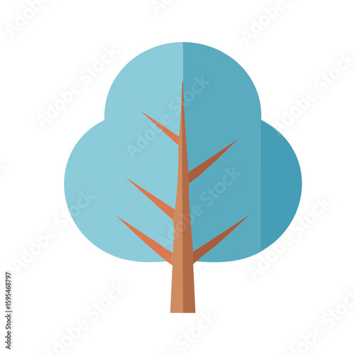 Blue Tree Icon Isolated on ...