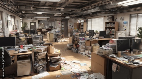 Chaotic and empty office