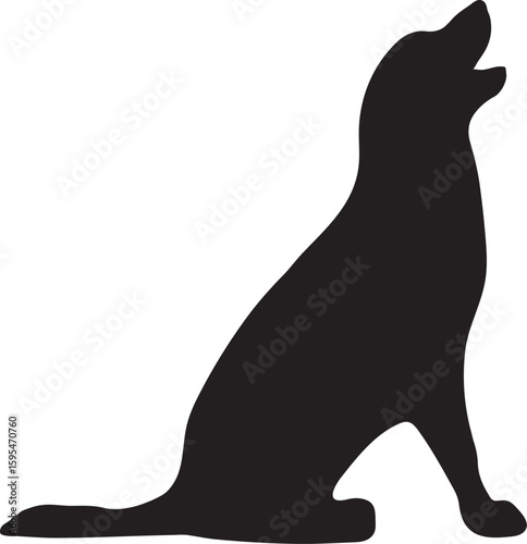 Golden retriever dog silhouette, golden retriever dog vector silhouette illsutration
