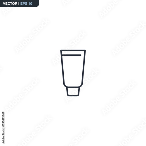 Cream tube, linear style sign for mobile concept and web design