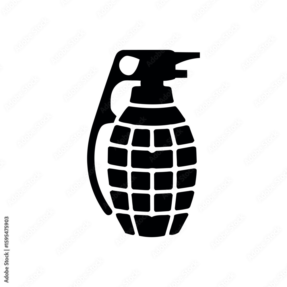 Grenade Vector Illustration A Symbol of Explosive Power and Military Might Ideal for War-Themed Designs and Tactical Simulations with a White Background Grenade Vector Illustration A Symbol of Explosive Power and Military Might Ideal for War-Themed Designs and Tactical Simulations with a White Background