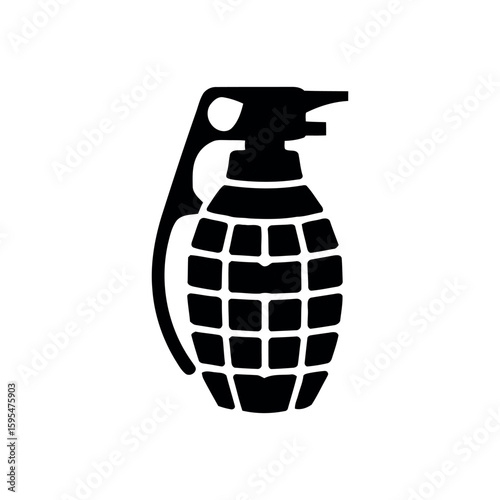 Grenade Vector Illustration A Symbol of Explosive Power and Military Might Ideal for War-Themed Designs and Tactical Simulations with a White Background