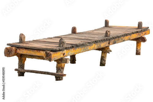 Wooden dock on calm water nature scene outdoor photography tranquil. Isolated on transparent background, png.