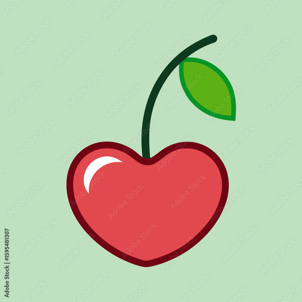 Fototapeta premium heart Cherry vector art