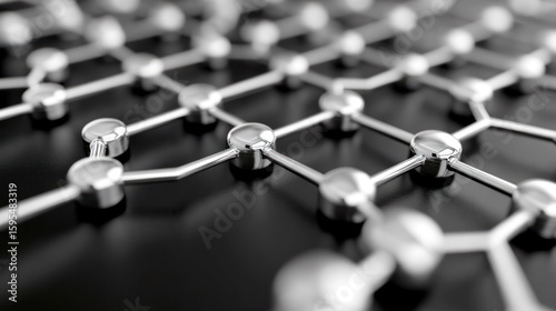 Abstract Metallic Network: A 3D Render of Interconnected Nodes