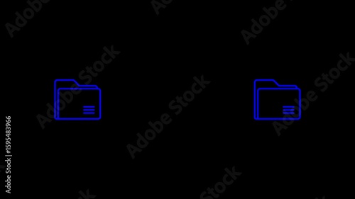 File transfer between two folders, seamless loop animation. Transferred file animation. file transfer motion graphics. two folders file transfer animated on alpha channel 